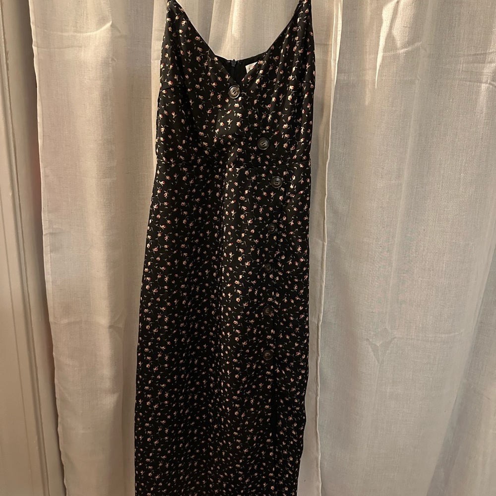 Lulus x Lush Floral Black Dress